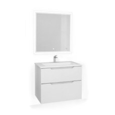 Зеркало Jorno Slide 80 Sli.02.77/W с подсветкой с сенсорным выключателем и часами