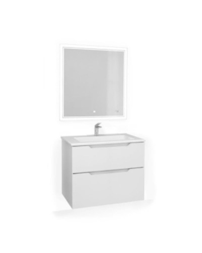 Зеркало Jorno Slide 80 Sli.02.77/W с подсветкой с сенсорным выключателем и часами