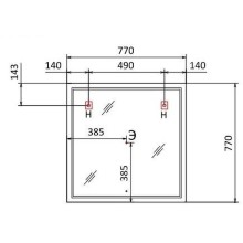 Зеркало Jorno Slide 80 Sli.02.77/W с подсветкой с сенсорным выключателем и часами