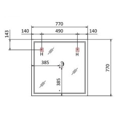 Зеркало Jorno Slide 80 Sli.02.77/W с подсветкой с сенсорным выключателем и часами
