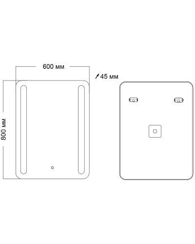 Зеркало Grossman Lara 60 136080 с подсветкой с сенсорным выключателем