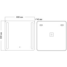 Зеркало Grossman Lara 80 138080 с подсветкой с сенсорным выключателем
