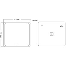 Зеркало Grossman Lara 90 139080 с подсветкой с сенсорным выключателем