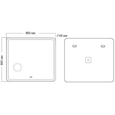 Зеркало Grossman Leo 90 169080 с подсветкой с сенсорным выключателем с подогревом