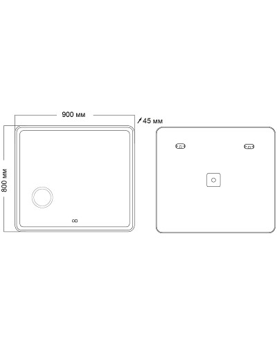 Зеркало Grossman Leo 90 169080 с подсветкой с сенсорным выключателем с подогревом