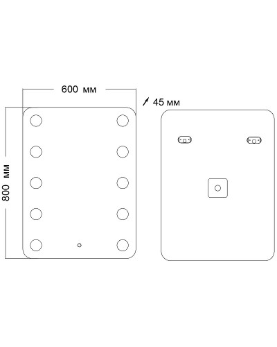 Зеркало Grossman Neon 60 146080 с подсветкой с сенсорным выключателем