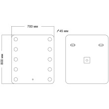Зеркало Grossman Neon 70 147080 с подсветкой с сенсорным выключателем
