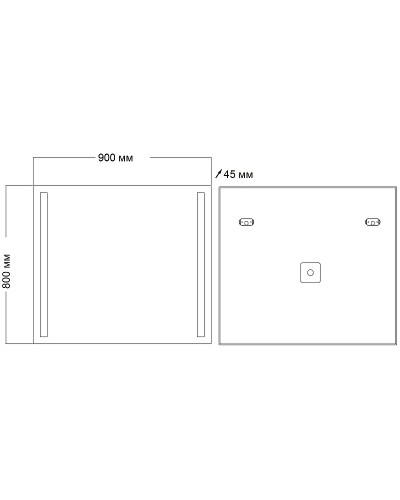 Зеркало Grossman Norma 90 109080 с подсветкой с механическим выключателем