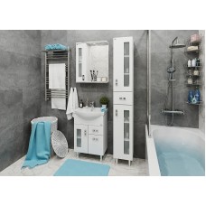 Зеркало со шкафом Onika Кристалл 58.01 205817 с подсветкой Белое