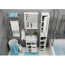 Зеркало со шкафом Onika Кристалл 58.01 205817 с подсветкой Белое