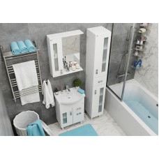 Зеркало со шкафом Onika Кристалл 58.01 205817 с подсветкой Белое