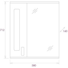 Зеркало со шкафом Onika Кристалл 58.01 205817 с подсветкой Белое