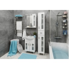 Зеркало со шкафом Onika Кристалл 58.01 205818 с подсветкой Белое