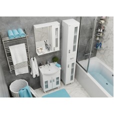 Зеркало со шкафом Onika Кристалл 58.01 205818 с подсветкой Белое