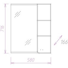 Зеркало со шкафом Onika Стиль 58.01 R 205833 с подсветкой Белое Ясень шимо светлый