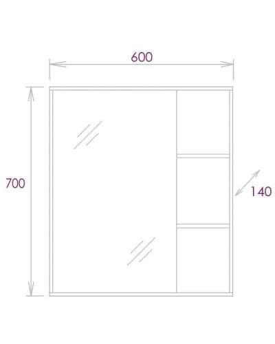 Зеркало Onika Тимбер 60.00 206070 Дуб сонома