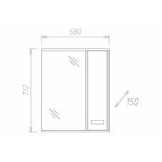 Зеркало со шкафом Onika Гамма 58.01 R 205828 с подсветкой Венге луизиана Ясень шимо светлый