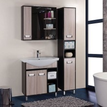 Зеркало со шкафом Onika Гамма 75.01 L 207518 с подсветкой Венге луизиана Ясень шимо светлый