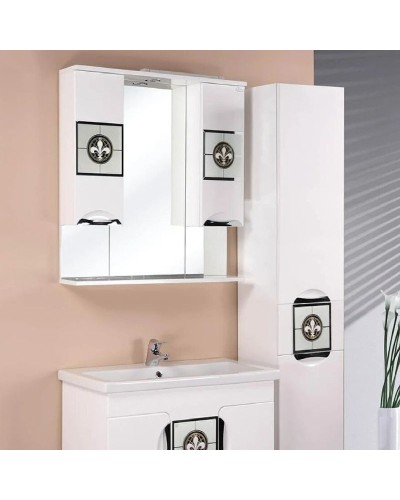 Зеркало со шкафом Onika Флорена 78.01 207802 с подсветкой Белое