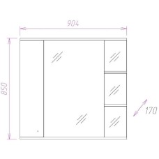 Зеркало со шкафом Onika Эльбрус 90.02 R 209004 с подсветкой Белое