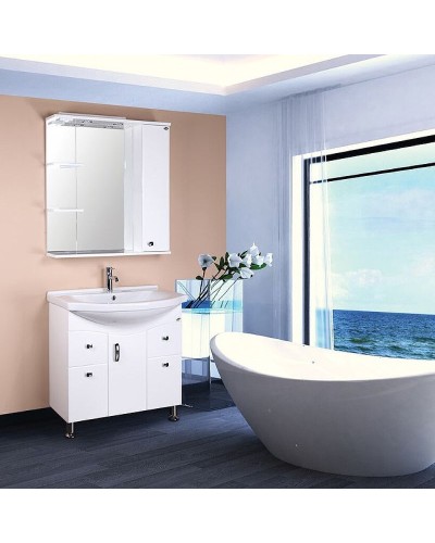 Зеркало со шкафом Onika Эльбрус 80.02 R 208022 с подсветкой Белое