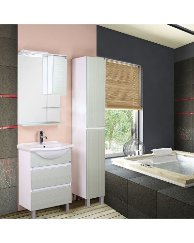 Зеркало со шкафом Onika Элита 60.01 R 206022 с подсветкой Олива Белая