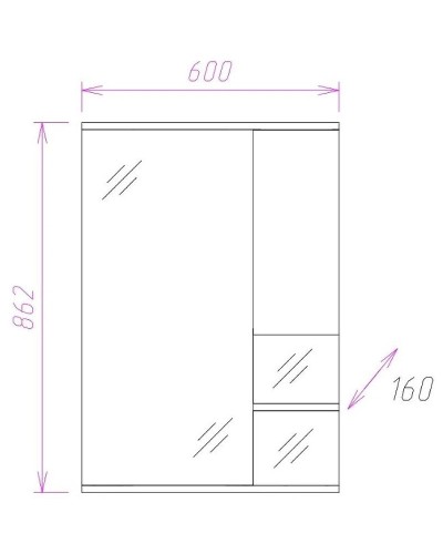 Зеркало со шкафом Onika Элита 60.01 R 206022 с подсветкой Олива Белая