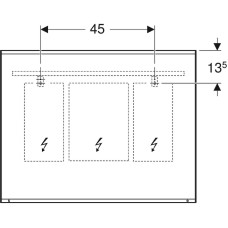 Зеркало Geberit Option Plus 90 501.073.00.1 с подсветкой Хром матовый