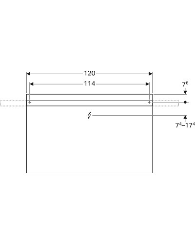Зеркало Geberit iCon 120 840720000 с подсветкой Хром