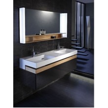 Зеркало Jacob Delafon Terrace 120 EB1183-NF с подсветкой Белое Древесное с сенсорным выключателем