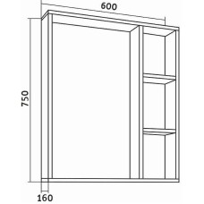 Зеркало Grossman Флай 60 206001 Дуб сонома