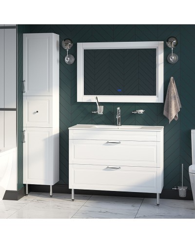 Зеркало Iddis Oxford 100 ЗЛП112 с подсветкой Белое