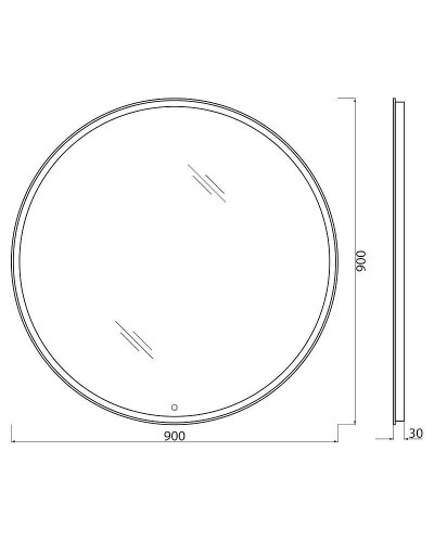 Зеркало BelBagno SPC-RNG-900-LED-TCH с подсветкой с сенсорным выключателем