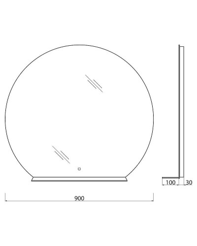 Зеркало BelBagno SPC-RNG-900-LED-TCH-MENS с подсветкой с сенсорным выключателем