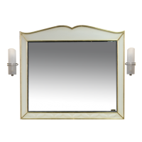 Анжелика -100 Зеркало бежевое сусальное золото  со светильниками