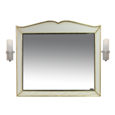 Анжелика -100 Зеркало бежевое сусальное золото  со светильниками