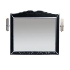 Анжелика -100 Зеркало черное  сусальное серебро со светильниками