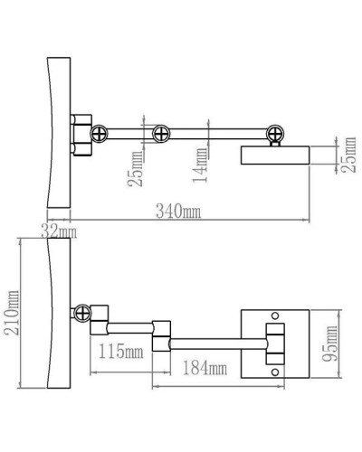 Косметическое зеркало с LED подсветкой Aquanet 1802D