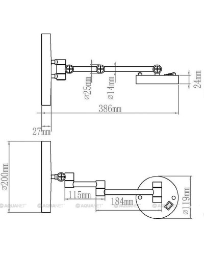 Косметическое зеркало с LED подсветкой Aquanet 1806D