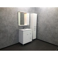 Зеркало со шкафом Comforty Модена М-75 00-00001640 с подсветкой Белое матовое