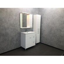 Зеркало со шкафом Comforty Модена М-75 00-00001640 с подсветкой Белое матовое