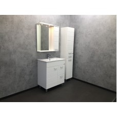 Зеркало со шкафом Comforty Модена М-75 00-00001640 с подсветкой Белое матовое