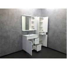 Зеркало со шкафом Comforty Модена М-75 00-00001640 с подсветкой Белое матовое