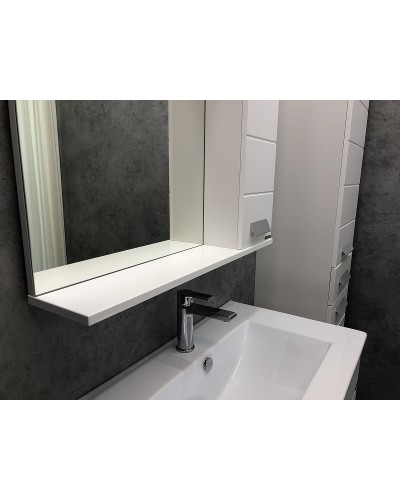 Зеркало со шкафом Comforty Модена М-75 00-00001640 с подсветкой Белое матовое