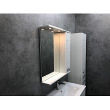 Зеркало со шкафом Comforty Модена М-75 00-00001640 с подсветкой Белое матовое