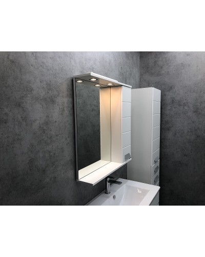 Зеркало со шкафом Comforty Модена М-75 00-00001640 с подсветкой Белое матовое