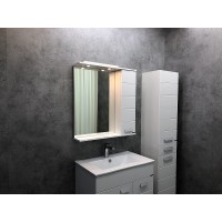 Зеркало со шкафом Comforty Модена М-75 00-00001640 с подсветкой Белое матовое