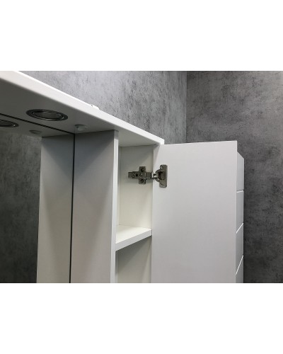 Зеркало со шкафом Comforty Модена М-75 00-00001640 с подсветкой Белое матовое