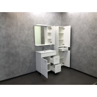 Зеркало со шкафом Comforty Модена М-75 00-00001640 с подсветкой Белое матовое