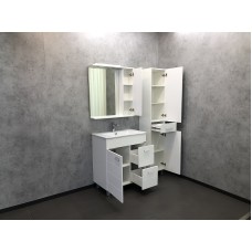 Зеркало со шкафом Comforty Модена М-75 00-00001640 с подсветкой Белое матовое